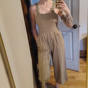 Tan/green romper